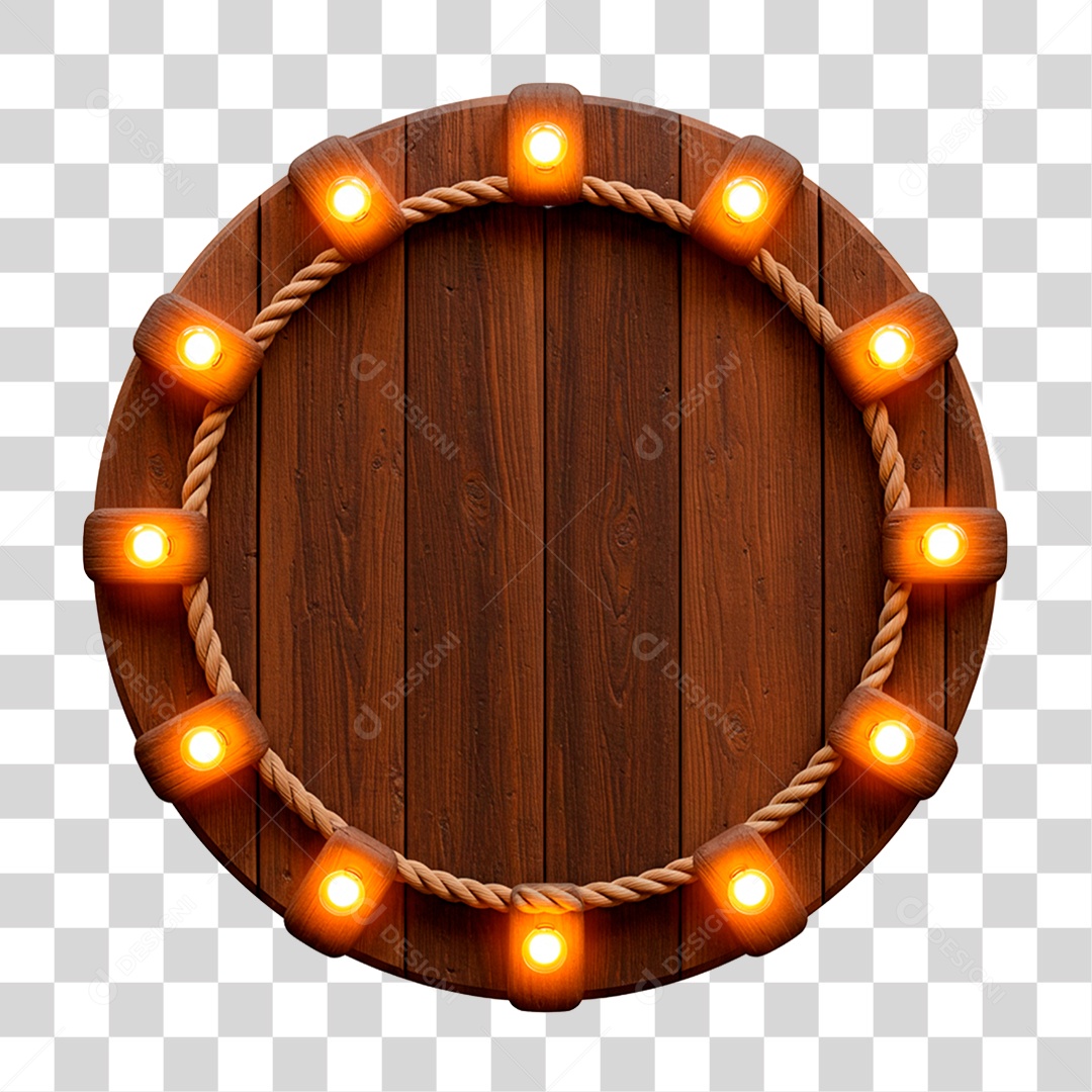 Painel de Madeira com Led PNG Transparente