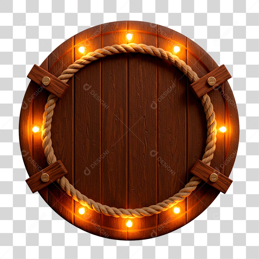 Painel de Madeira com Led PNG Transparente