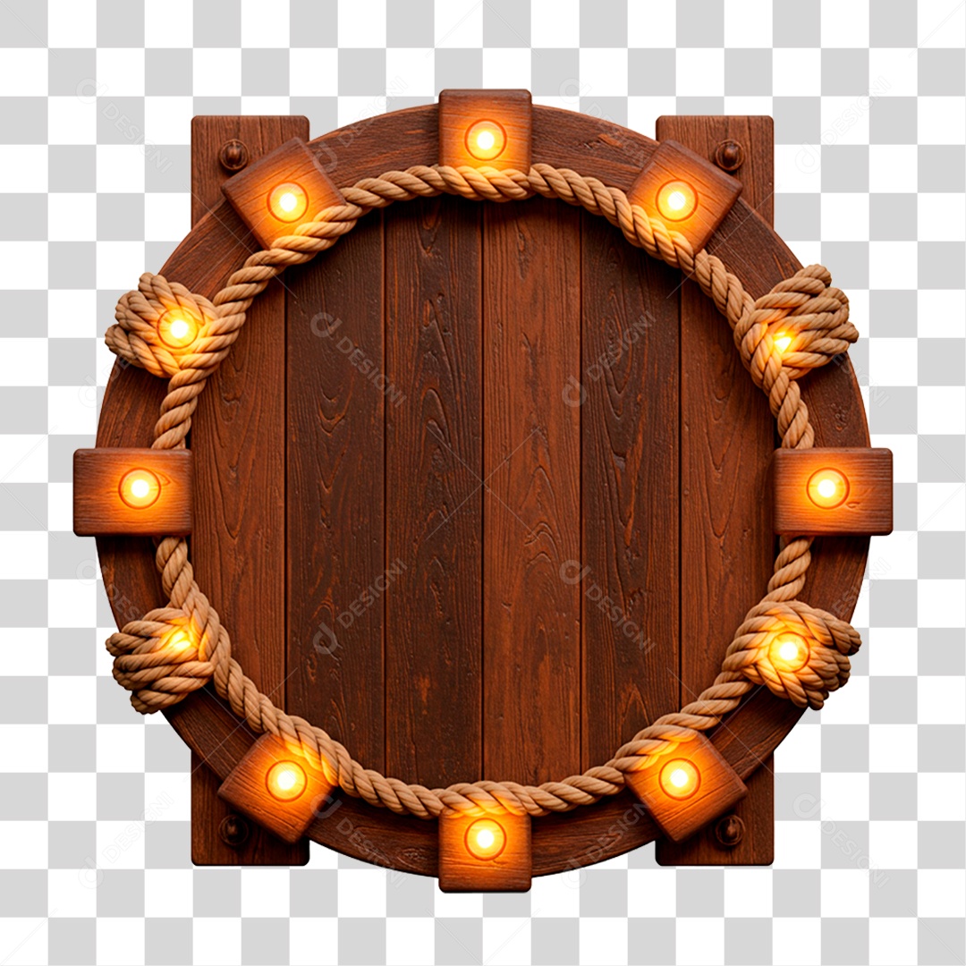 Painel de Madeira com Led PNG Transparente