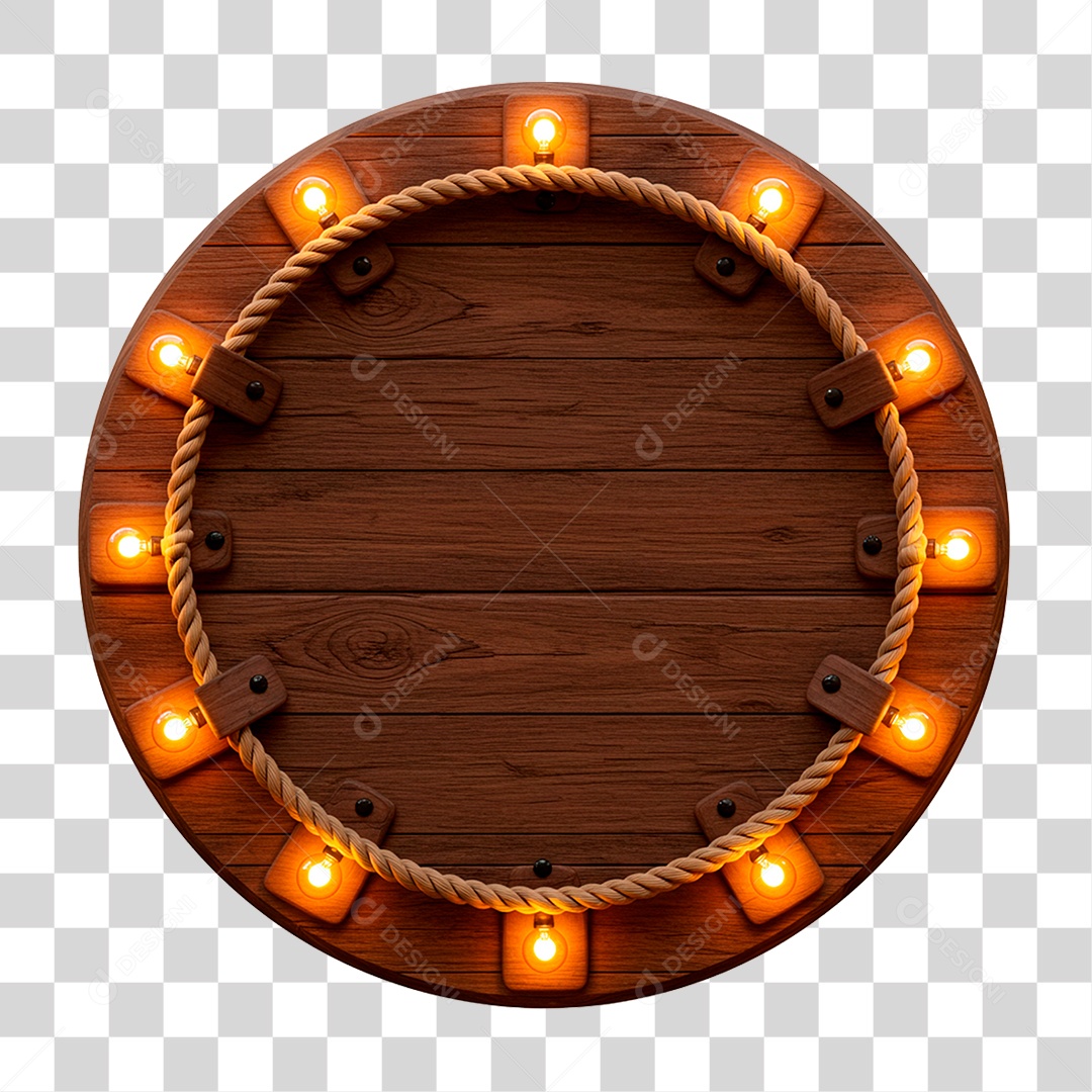 Painel de Madeira com Led PNG Transparente