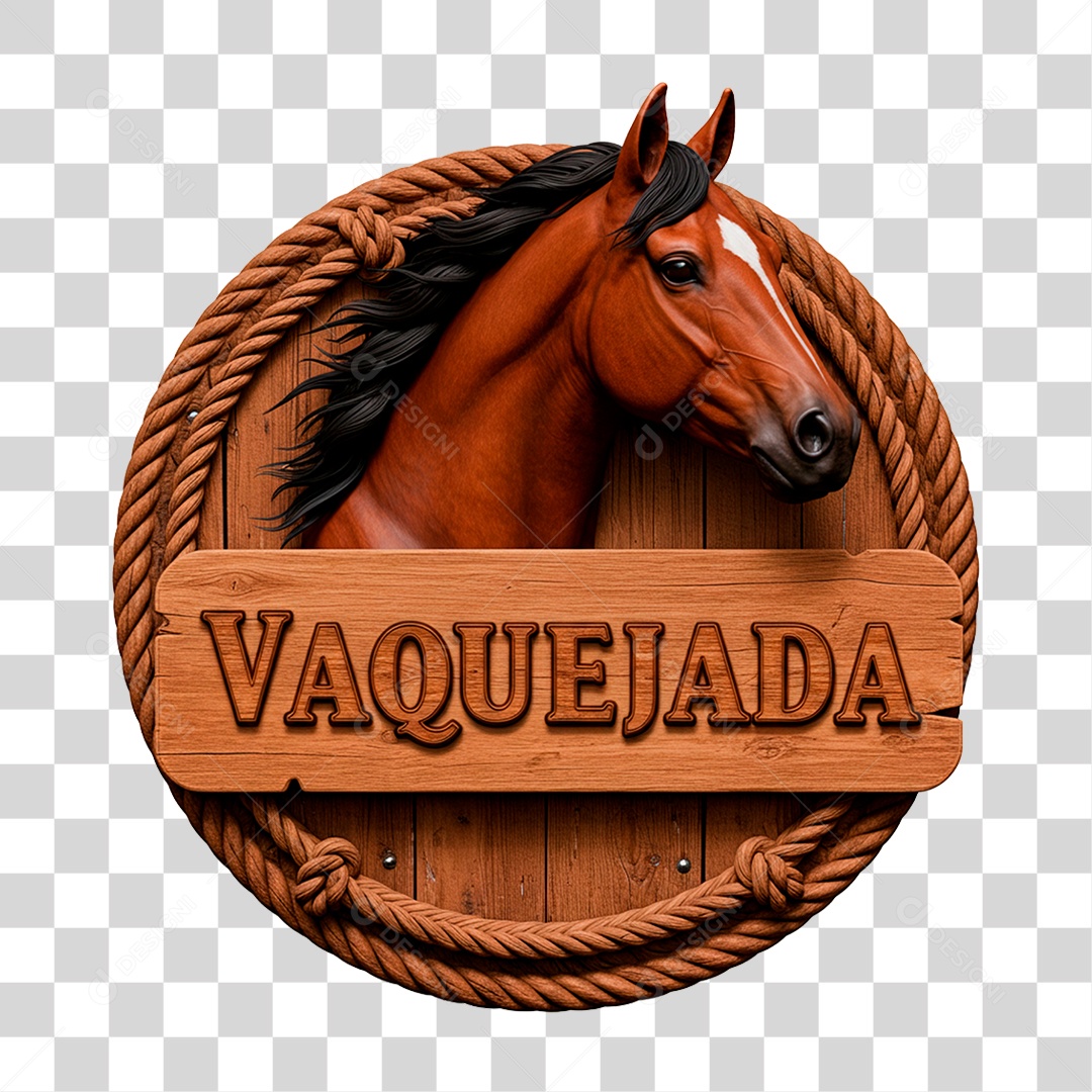 Selo 3D Vaquejada para Composição PNG Transparente