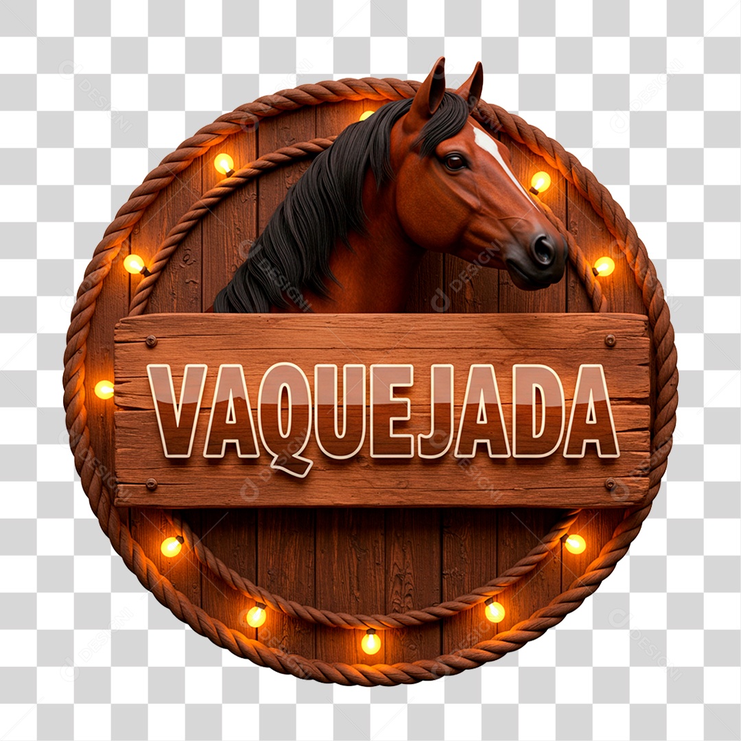 Selo 3D Vaquejada para Composição PNG Transparente