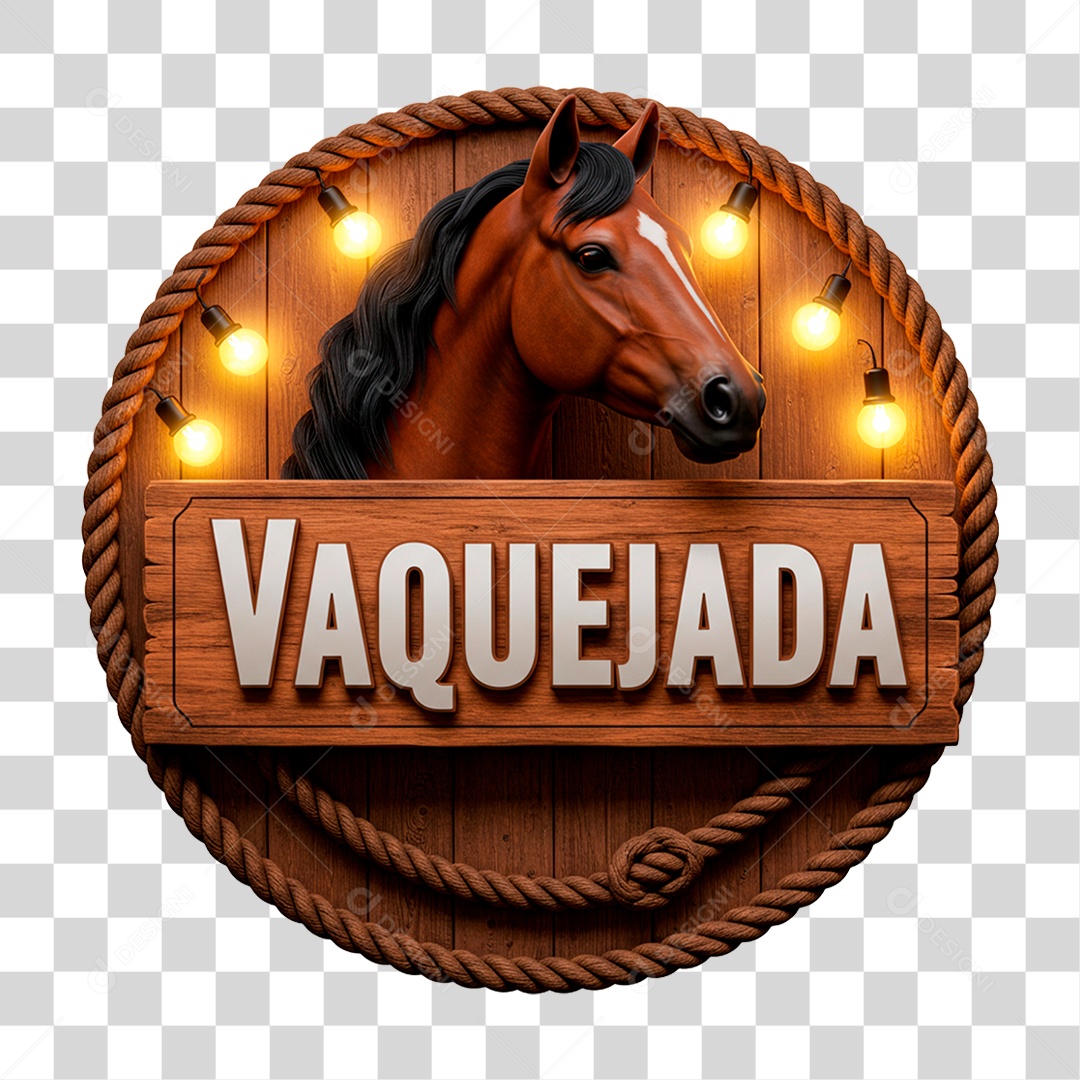 Selo 3D Vaquejada para Composição PNG Transparente