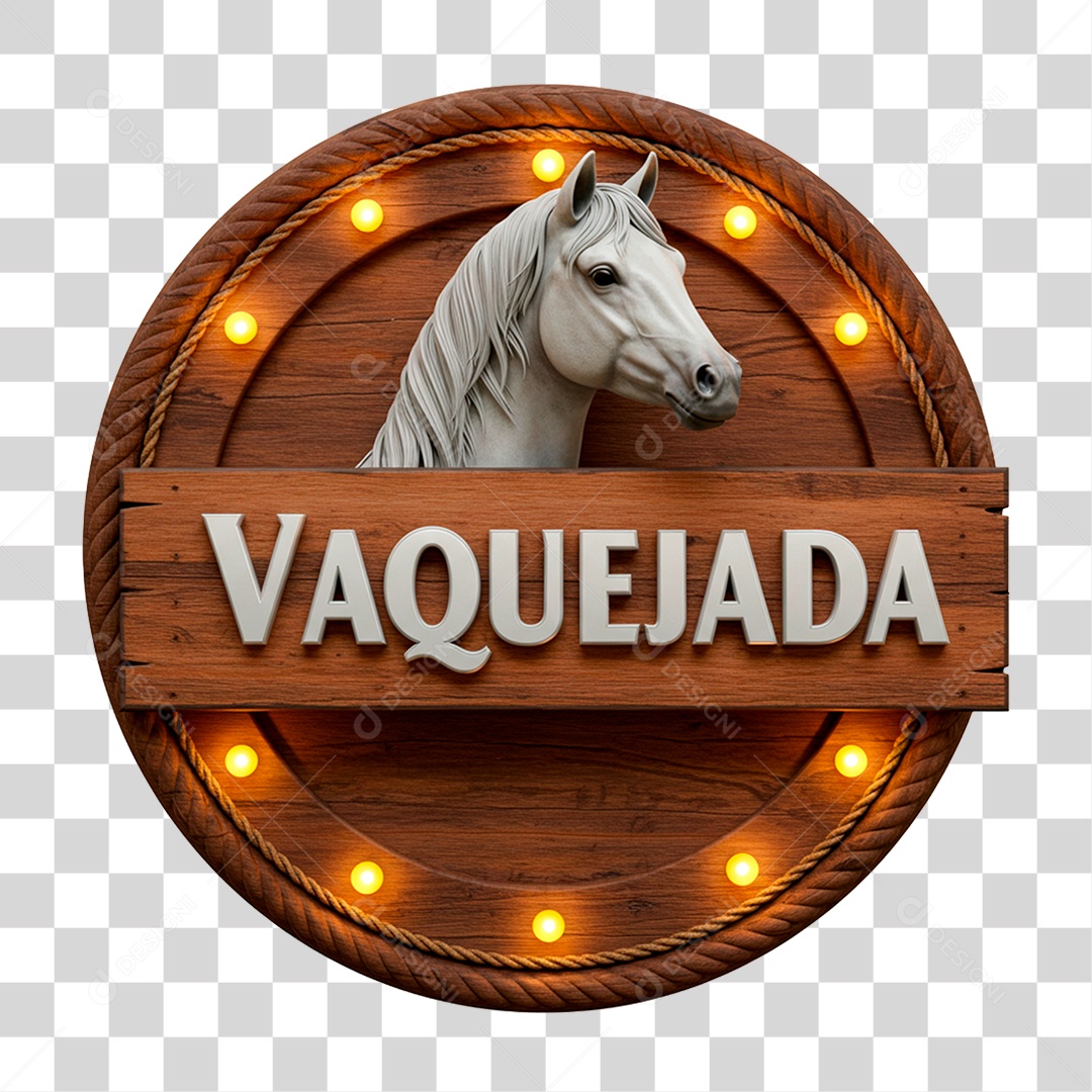 Selo 3D Vaquejada para Composição PNG Transparente