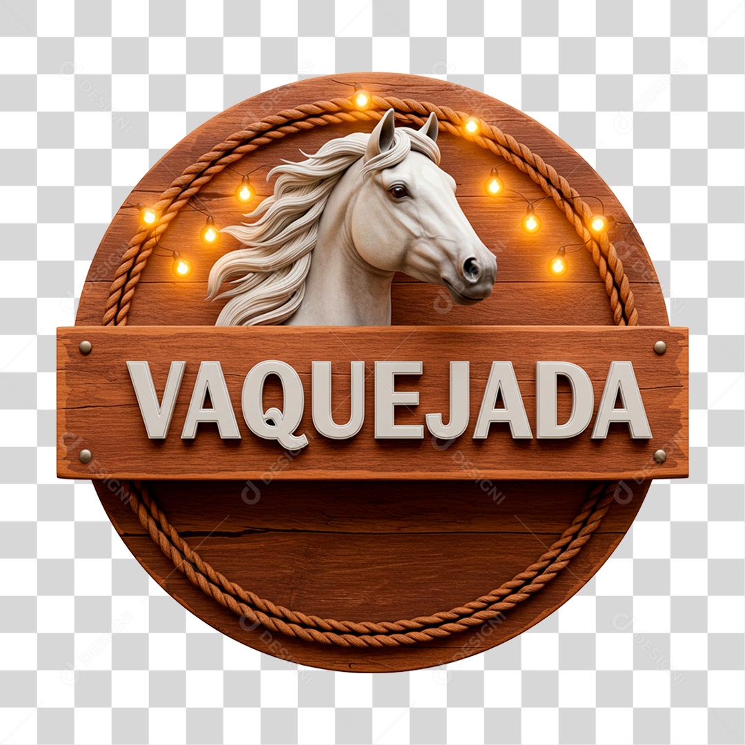 Selo 3D Vaquejada para Composição PNG Transparente