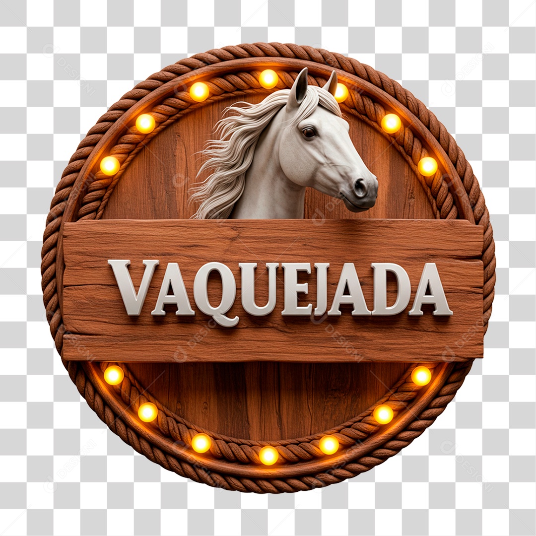 Selo 3D Vaquejada para Composição PNG Transparente