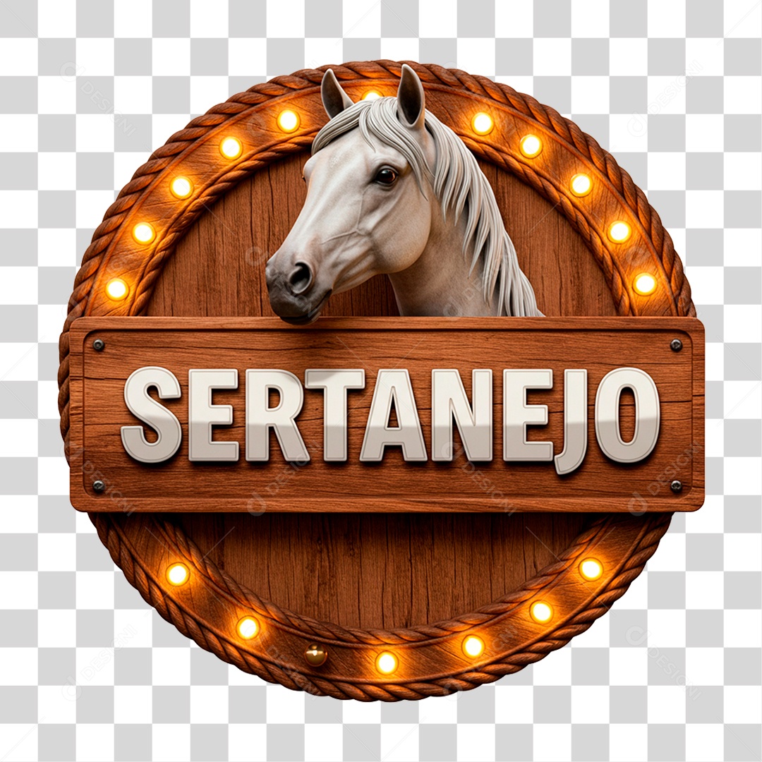 Selo 3D Sertanejo para Composição PNG Transparente