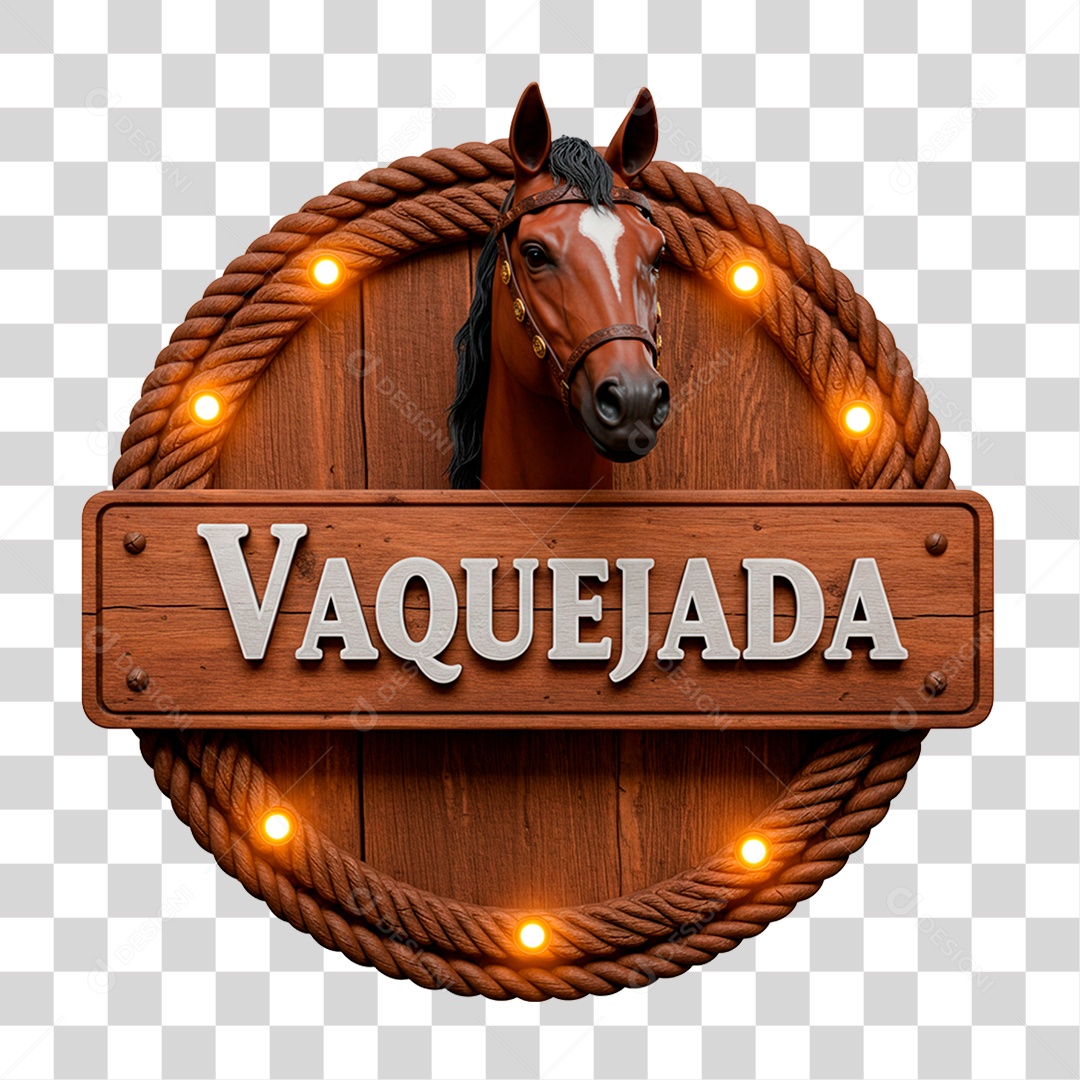 Selo 3D Vaquejada para Composição PNG Transparente