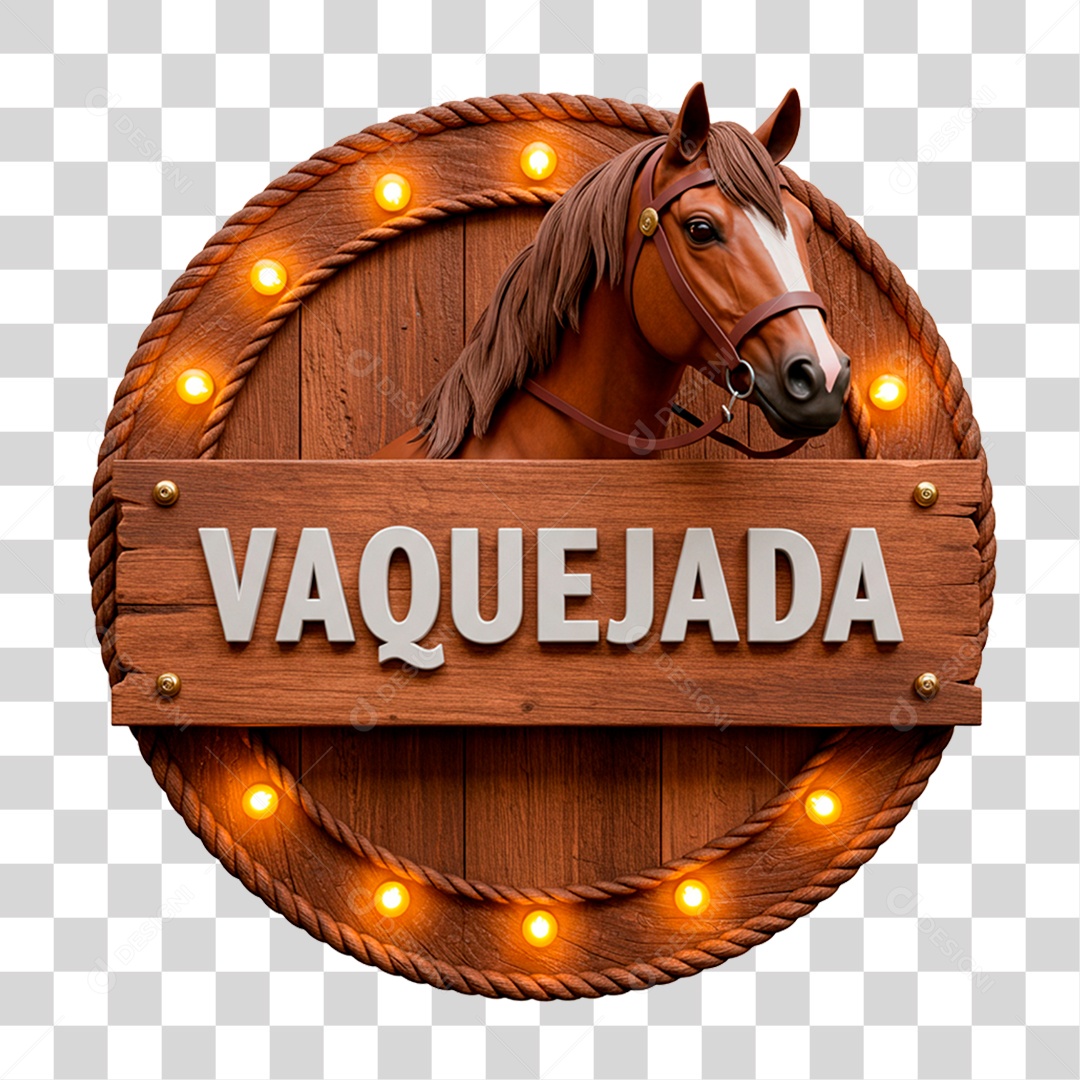 Selo 3D Vaquejada para Composição PNG Transparente