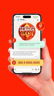 Story Semana do Cliente Supermercado Atendimento Rápido Social Media PSD Editável