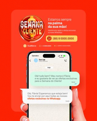 Semana do Cliente Supermercado Atendimento Rápido Social Media PSD Editável