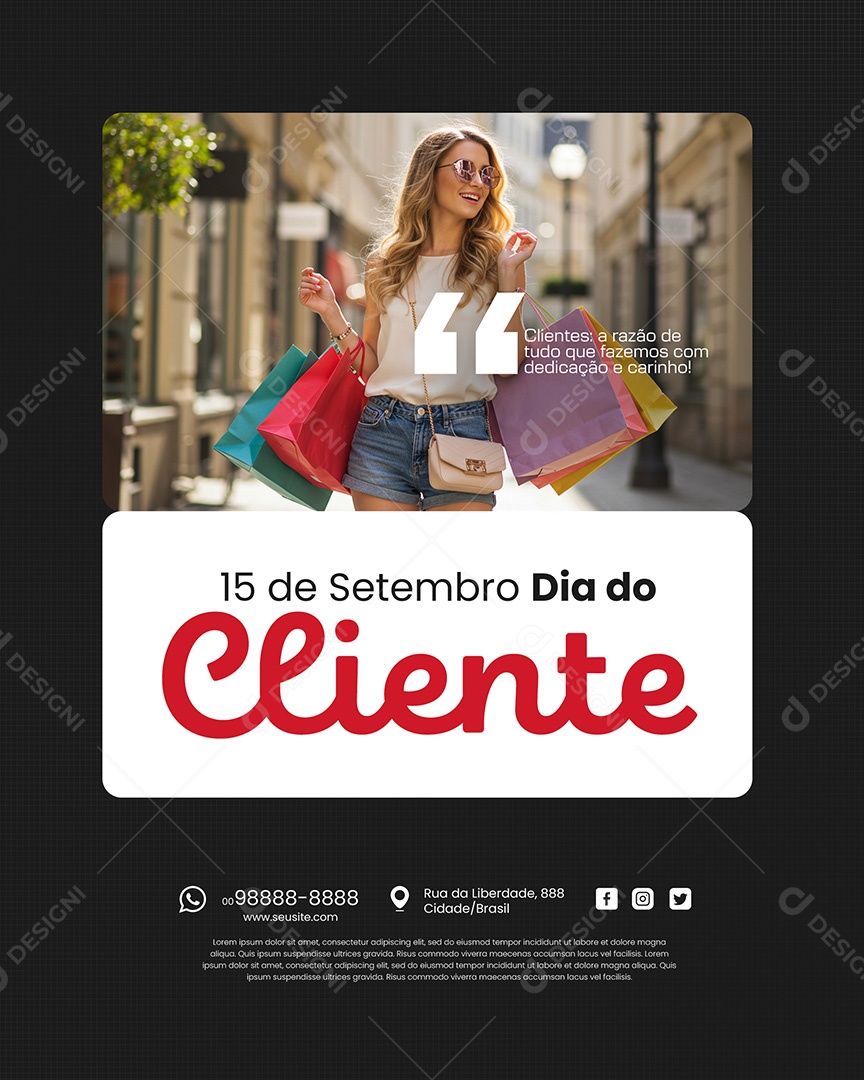 Dia do Cliente 15 de Setembro Loja Social Media PSD Editável