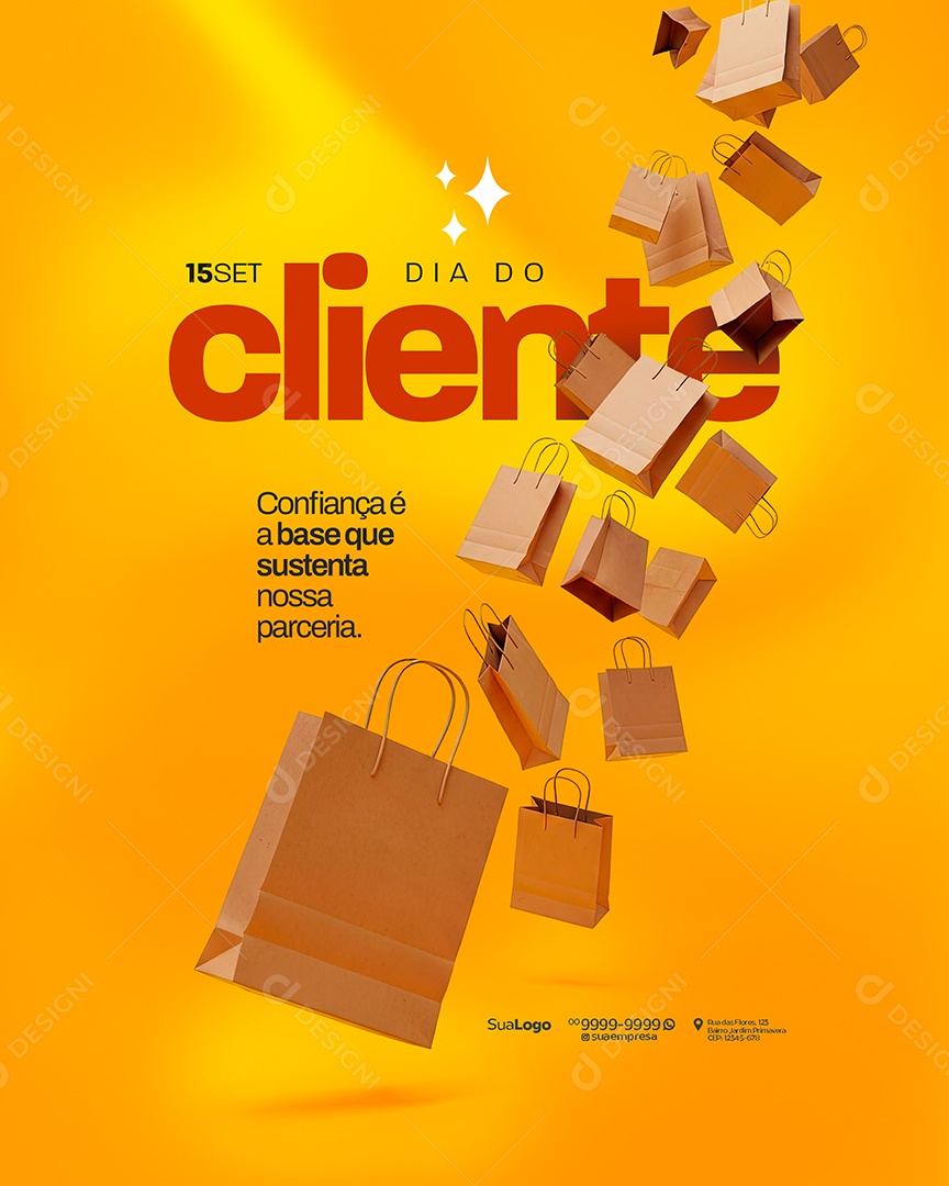 Dia do Cliente 15 de Setembro Confiança é a Base Social Media PSD Editável