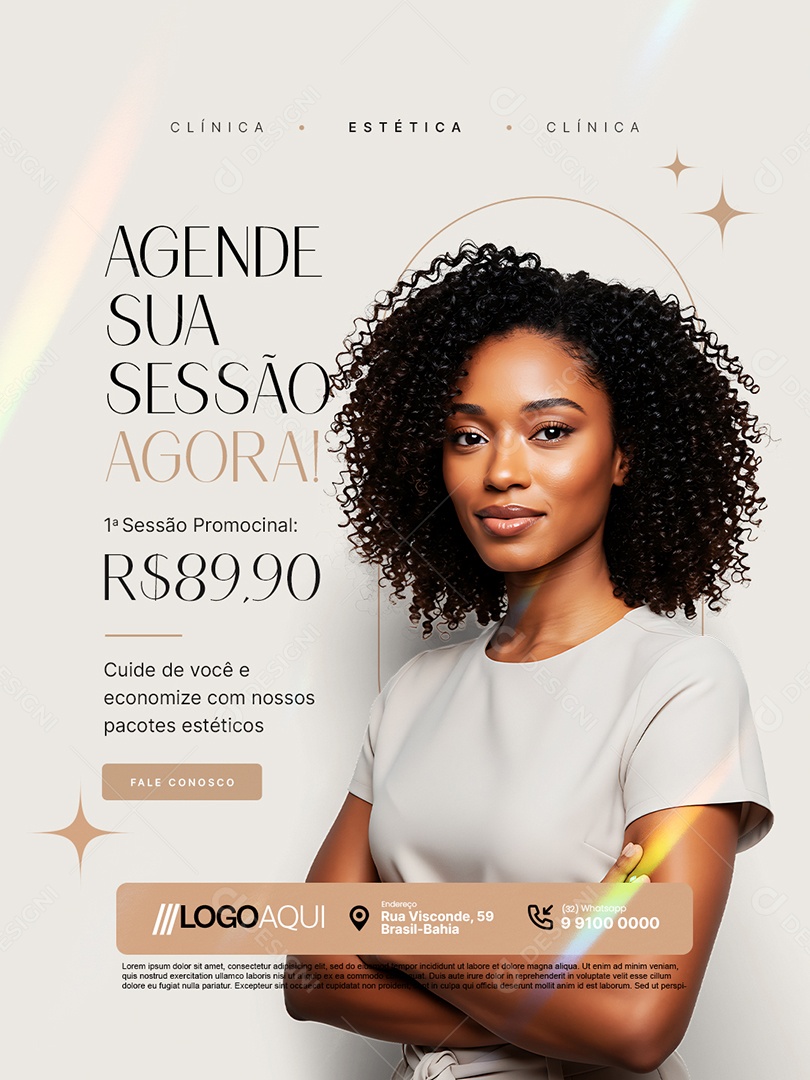 Promoção Clínica Estética Agende Sua Sessão Promocional Social Media PSD Editável