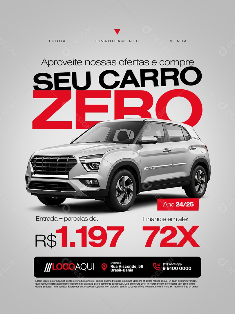 Promoção Concessionária Aproveite Nossas Ofertas e Compre Seu Carro Social Media PSD Editável