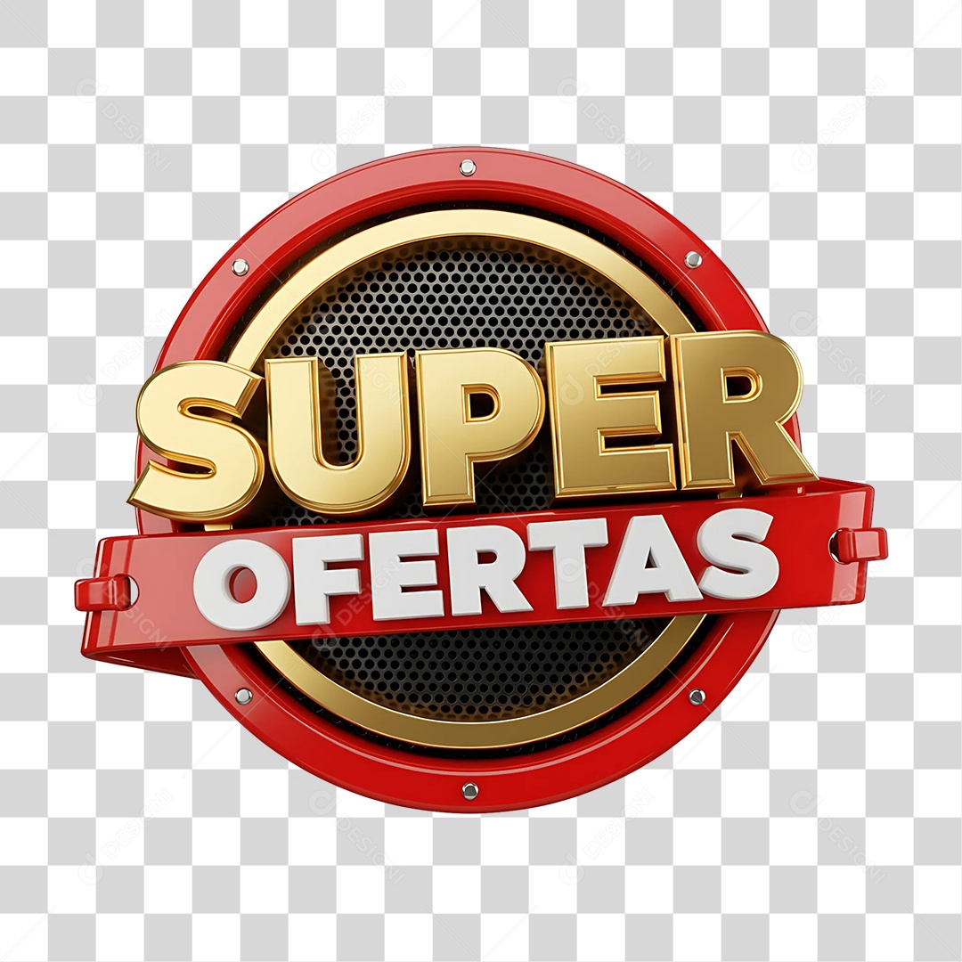 Selo 3D Super Ofertas PNG Transparente