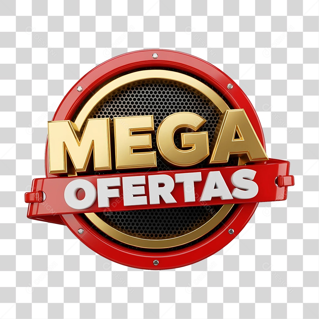 Selo 3D Mega Ofertas PNG Transparente