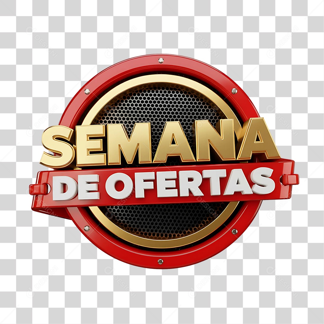 Selo 3D Semana de Ofertas PNG Transparente