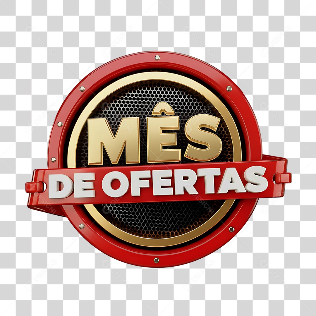 Selo 3D Mês de Ofertas PNG Transparente