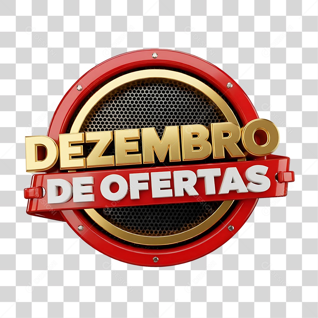 Selo 3D Dezembro de Ofertas PNG Transparente