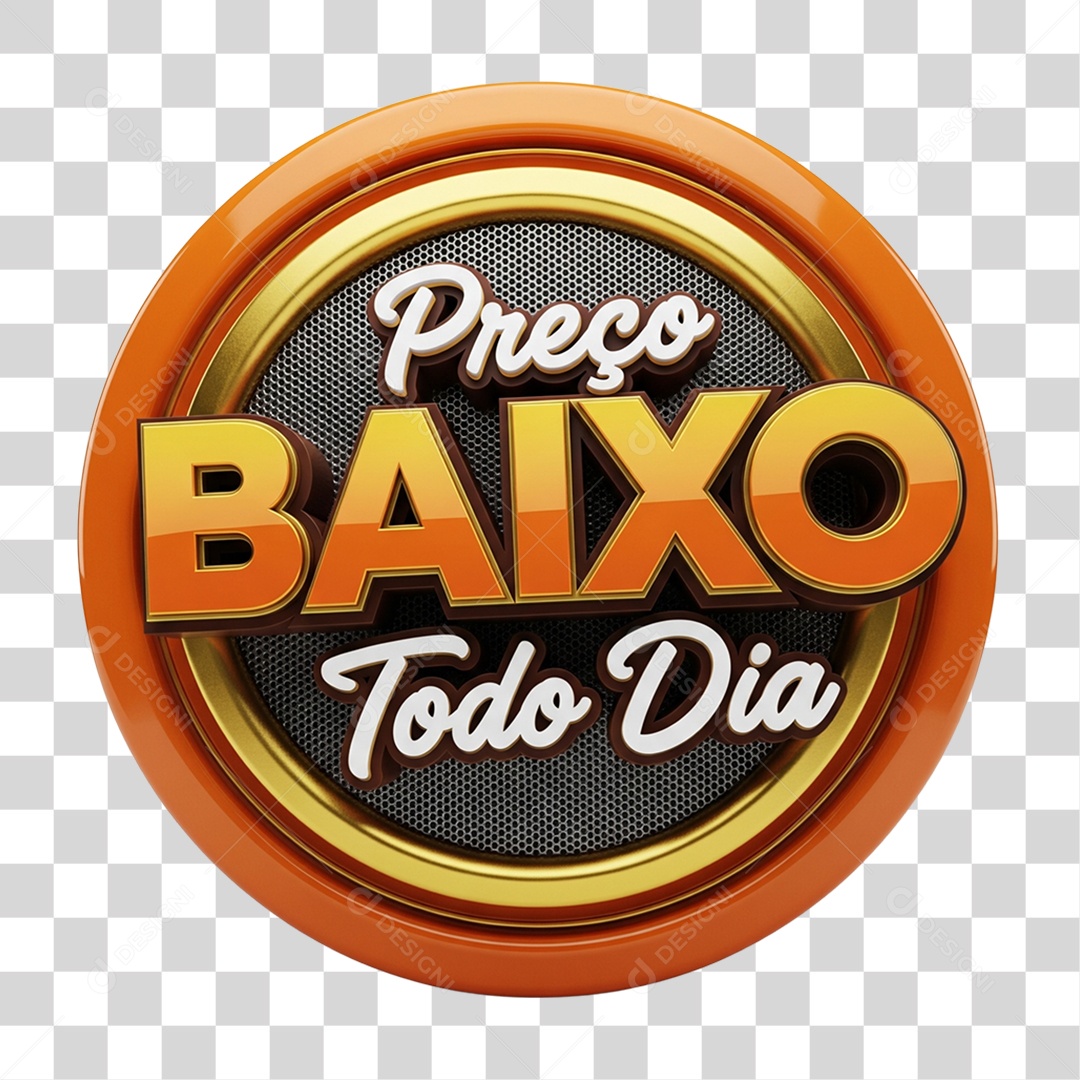 Selo 3D Preço Baixo Todo Dia PNG Transparente