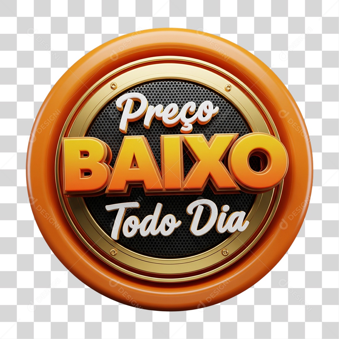 Selo 3D Preço Baixo Todo Dia PNG Transparente