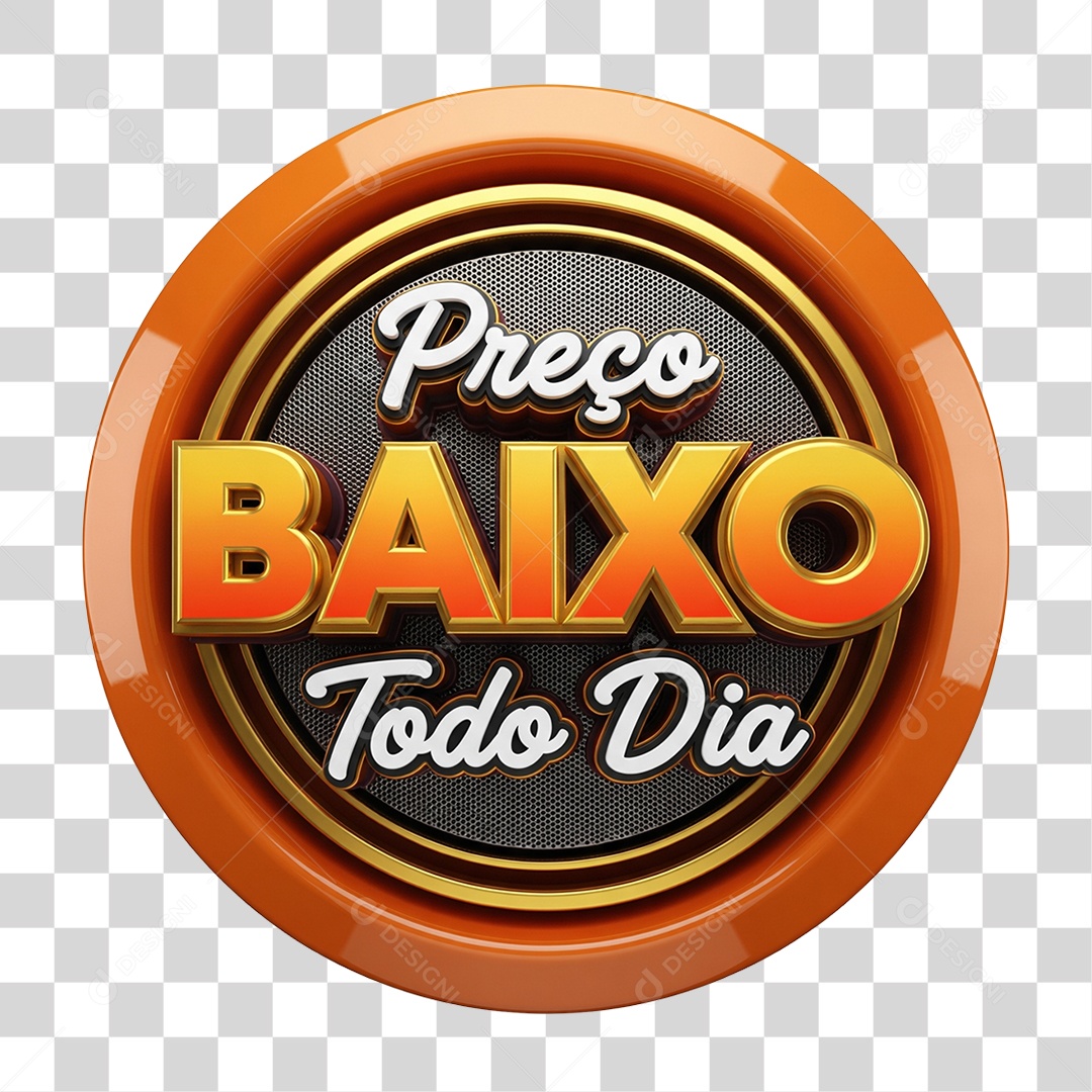 Selo 3D Preço Baixo Todo Dia PNG Transparente