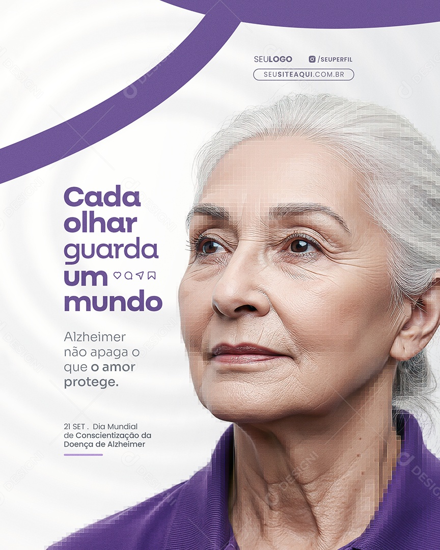 Dia Mundial da Doença de Alzheimer 21 de Setembro Social Media PSD Editável