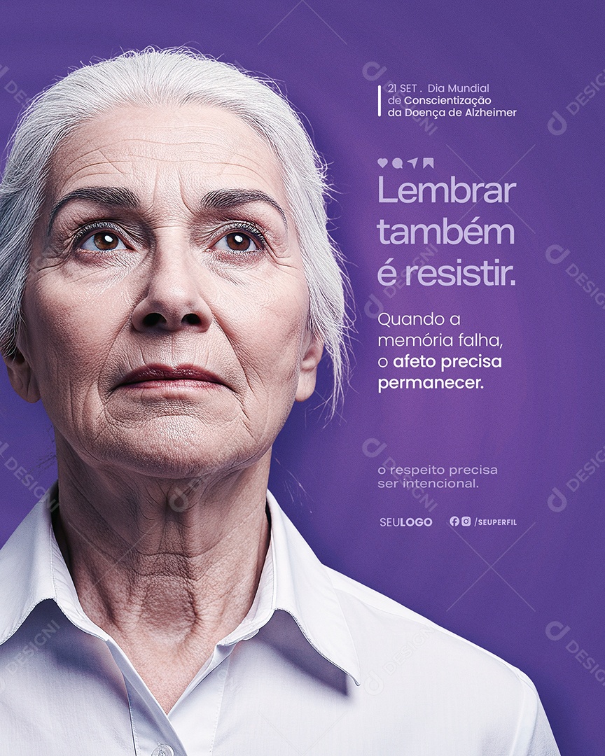 Dia Mundial da Doença de Alzheimer 21 de Setembro Social Media PSD Editável