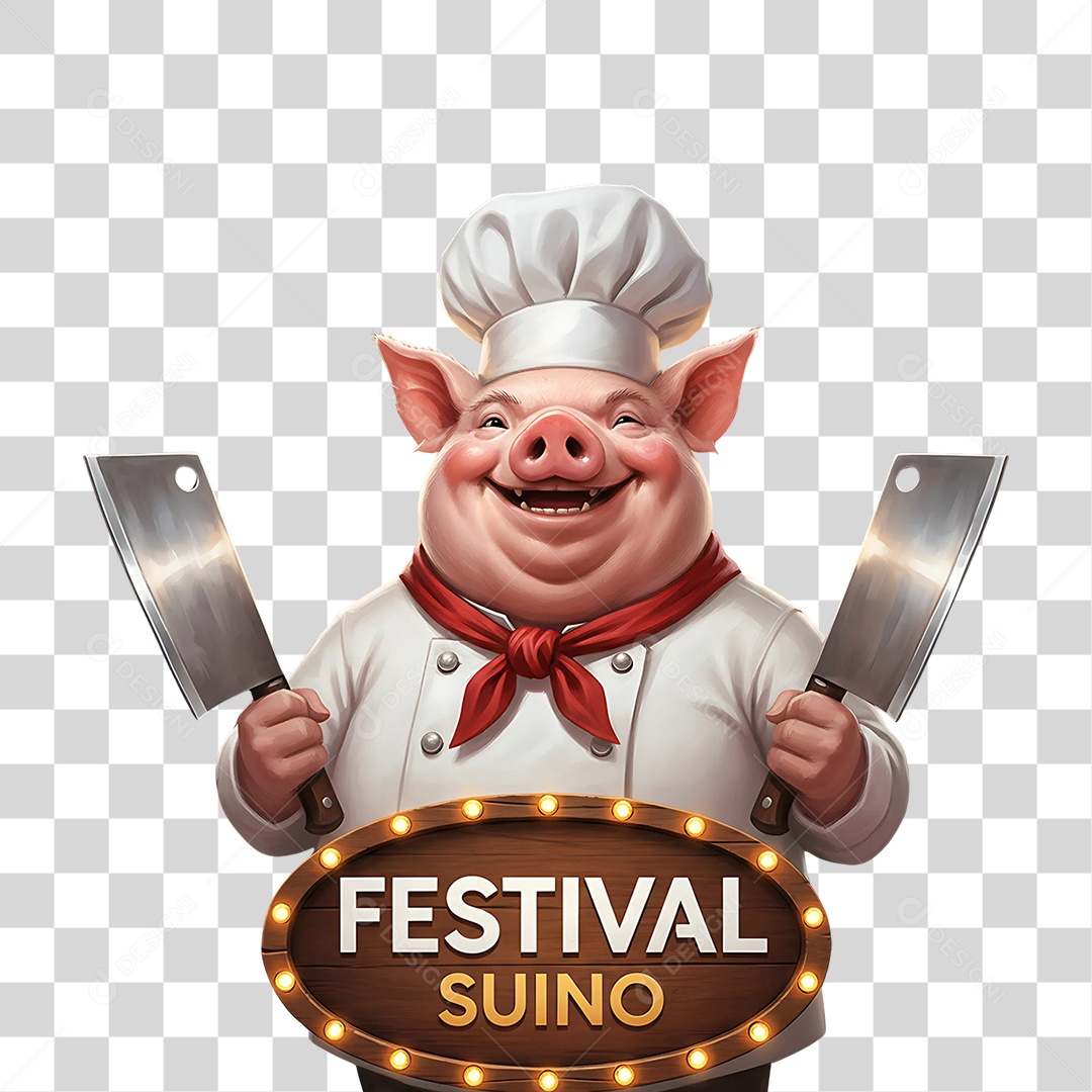 Selo 3D Festival Suíno PNG Transparente