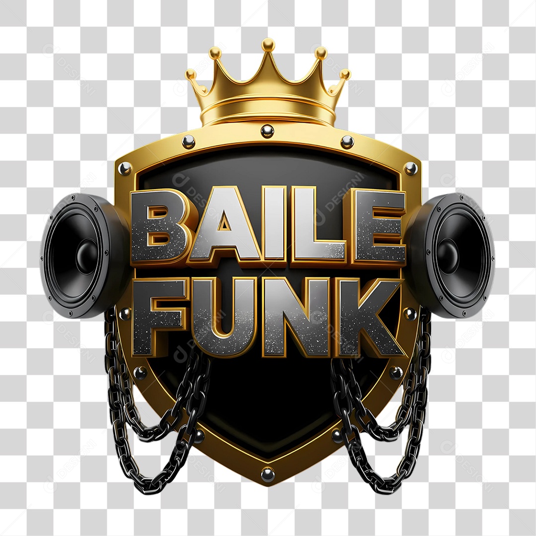 Selo 3D Baile Funk PNG Transparente