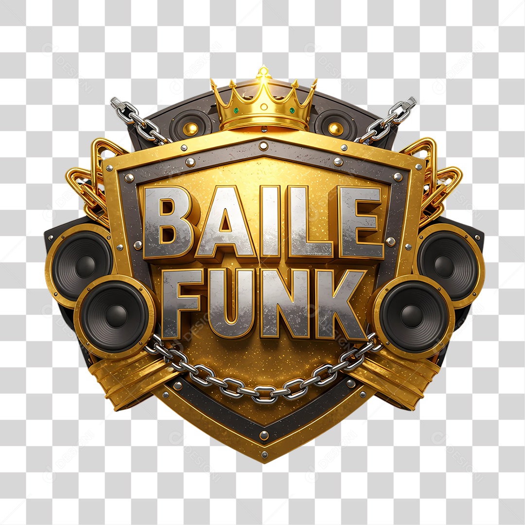 Selo 3D Baile Funk PNG Transparente