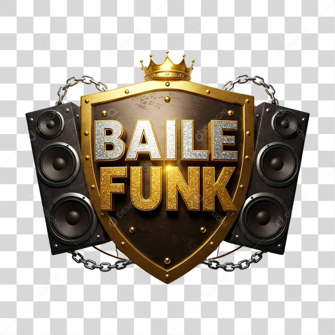 Selo 3D Baile Funk PNG Transparente