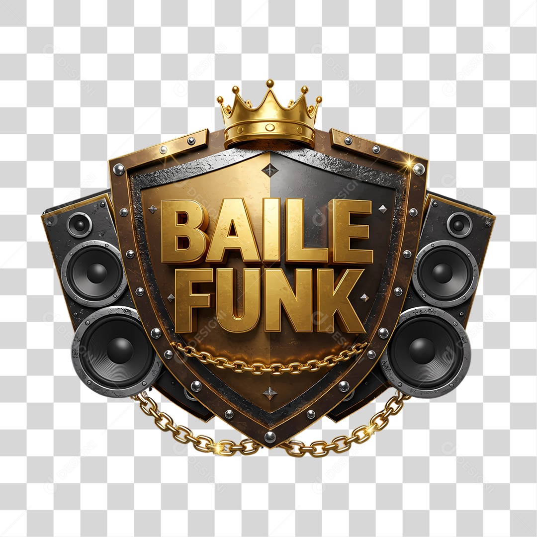 Selo 3D Baile Funk PNG Transparente
