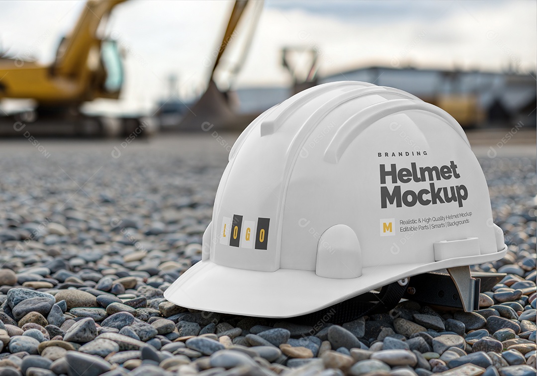 Capacete de Construção PSD Editável Mockup