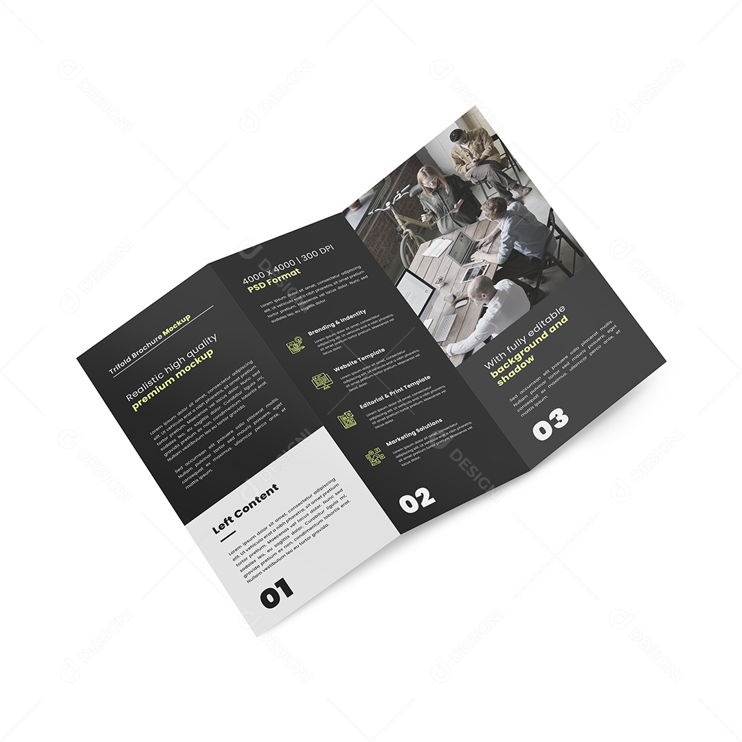 Mockup Panfleto de Dobra PSD Editável