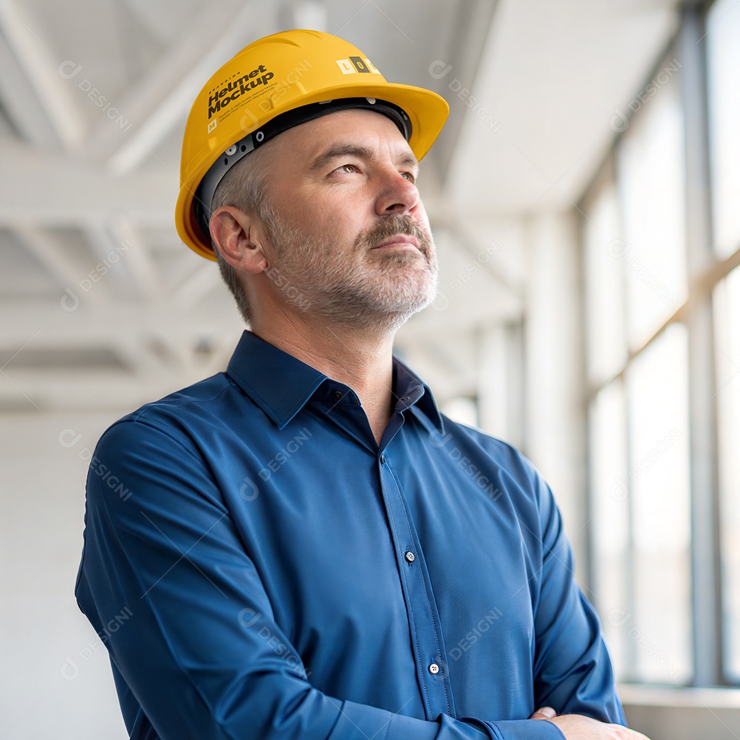 Capacete de Construção PSD Editável Mockup