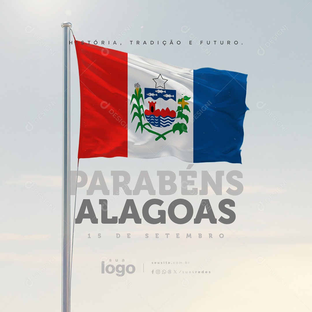 Aniversário de Alagoas 16 de Setembro Parabéns Social Media PSD Editável