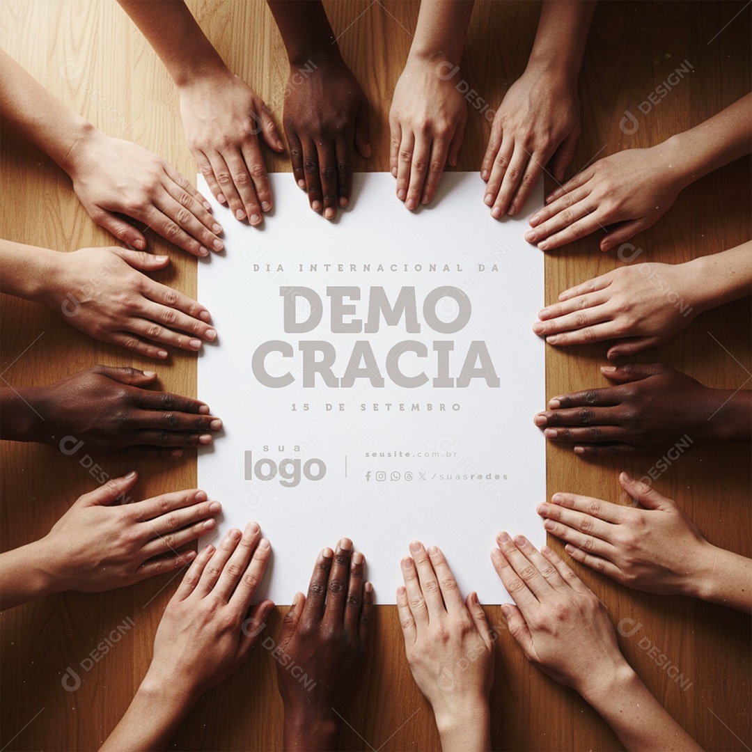 Dia Internacional da Democrácia 15 de Setembro Social Media PSD Editável