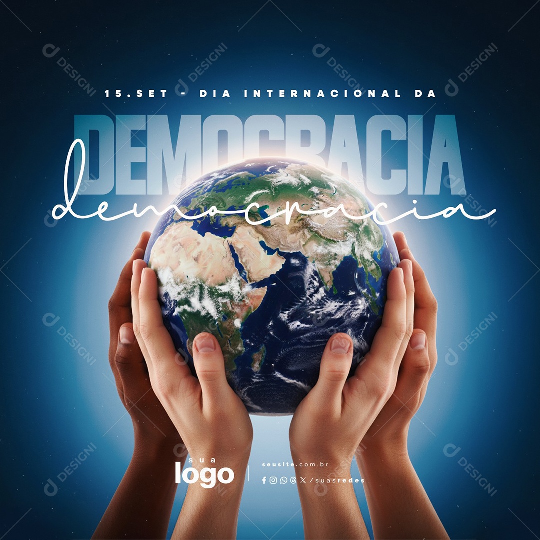 Dia Internacional da Democrácia 15 de Setembro Social Media PSD Editável