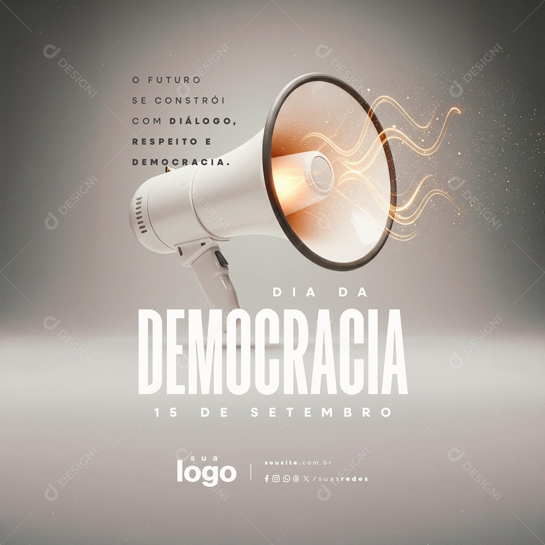 Dia da Democrácia 15 de Setembro Social Media PSD Editável
