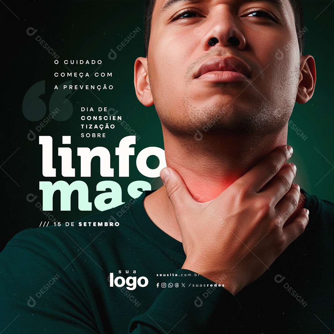 Dia Mundial de Conscientização Sobre Linfomas 15 de Setembro Social Media PSD Editável