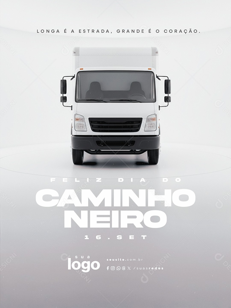 Feliz Dia do Caminhoneiro 16  de Setembro Social Media PSD Editável