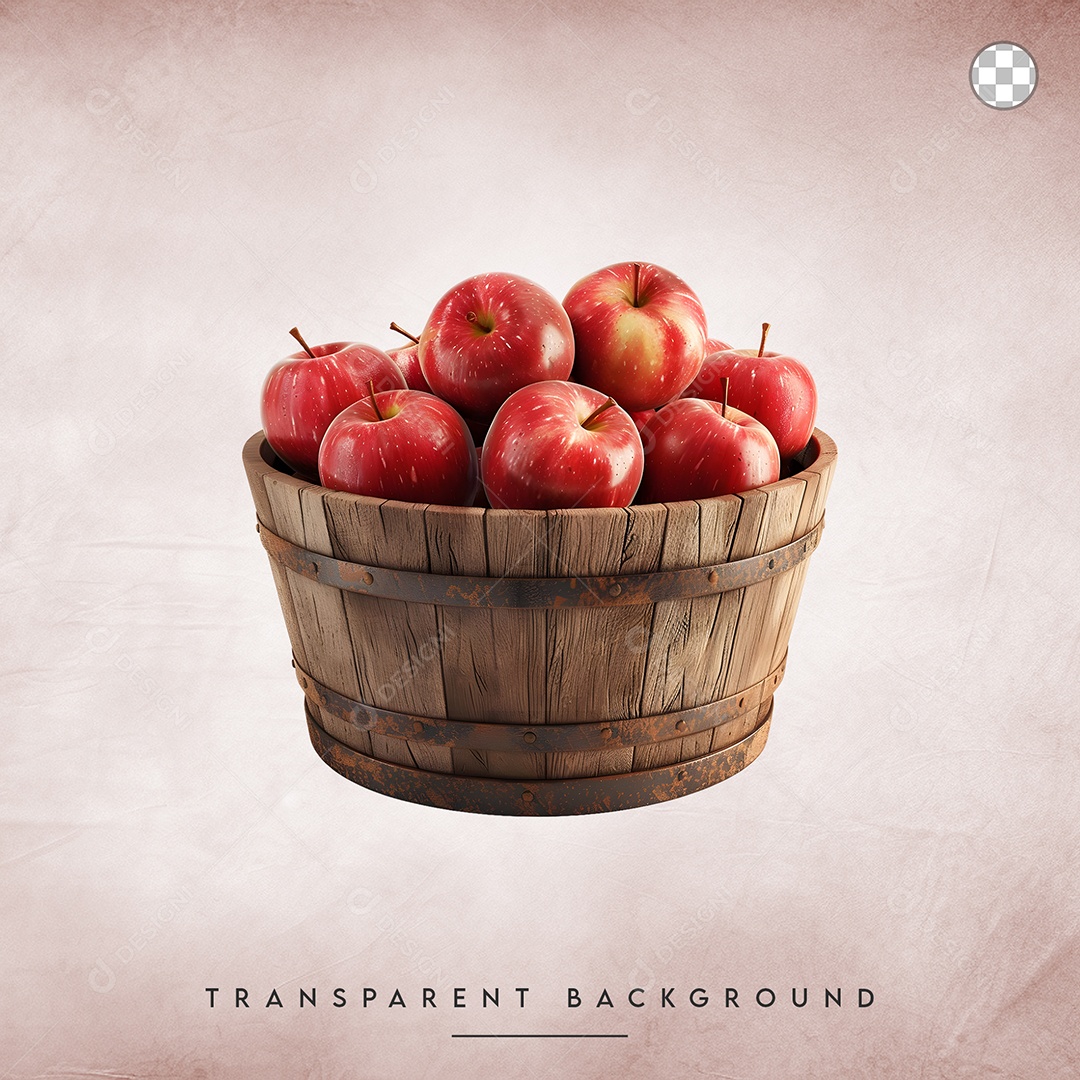 Elemento 3D Maçã Para Composição PSD