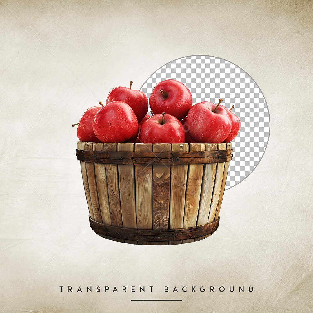 Elemento 3D Maçã Para Composição PSD