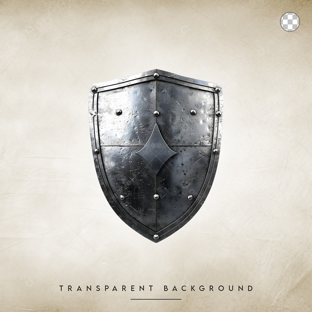 Elemento 3D Escudo Para Composição PSD