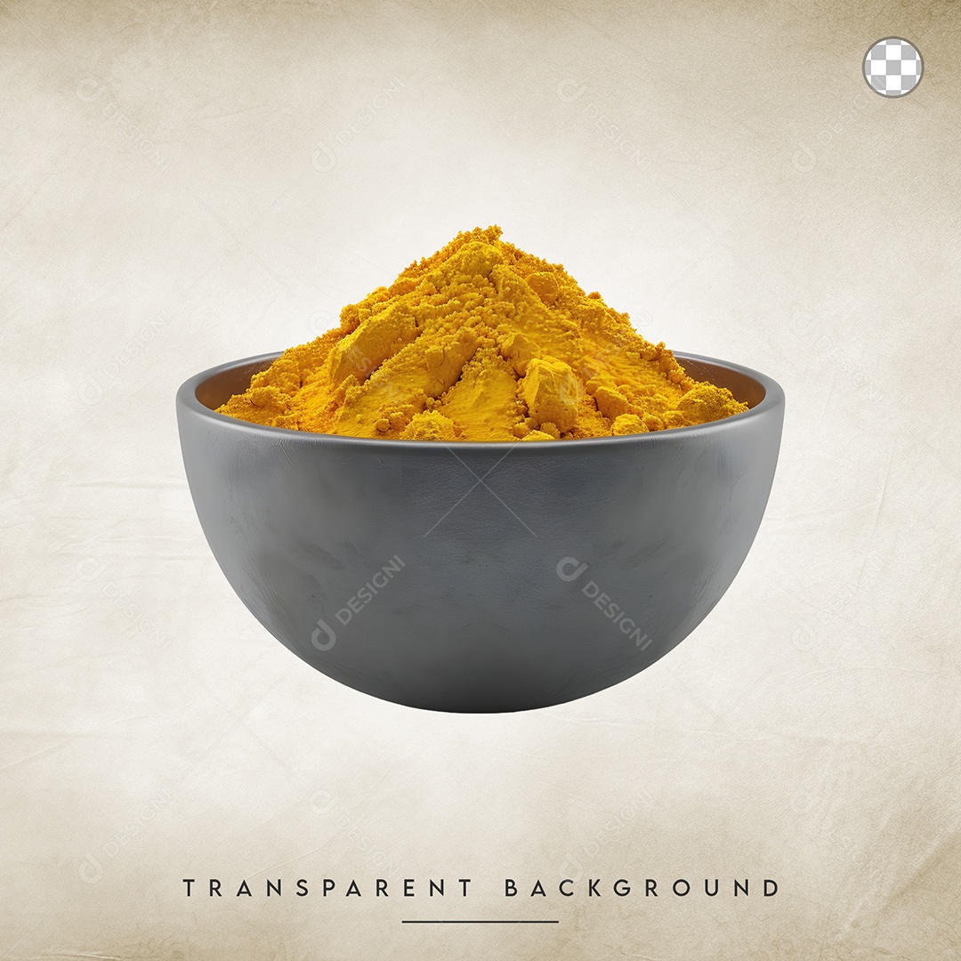 Elemento 3D Açafrão Para Composição PSD