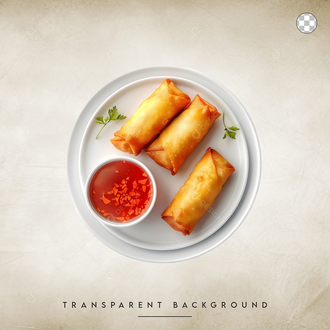 Elemento 3D Rolinhos Para Composição PSD