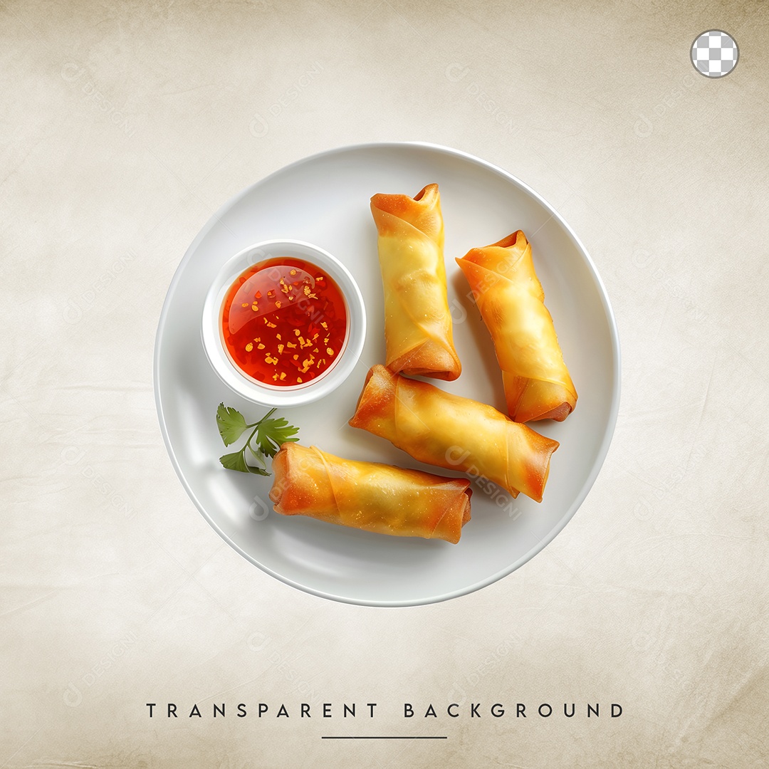 Elemento 3D Rolinhos Para Composição PSD