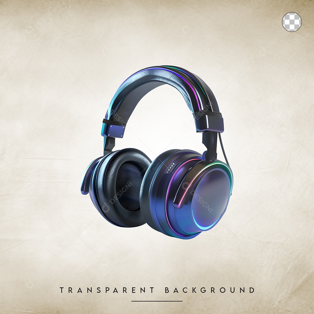 Elemento 3D Fone Para Composição PSD